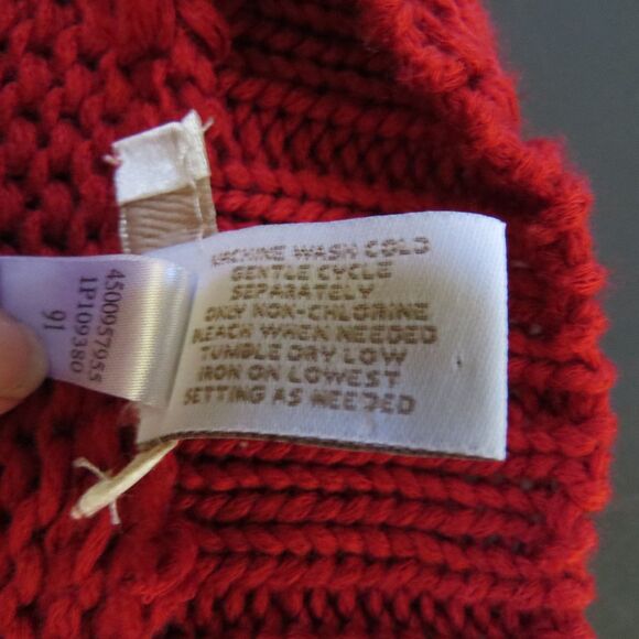 Chico's Women's Open Knit Cardigan 3/4 sleeves  Size 2 ( L/12) Deep Red EUC - Picture 10 of 11